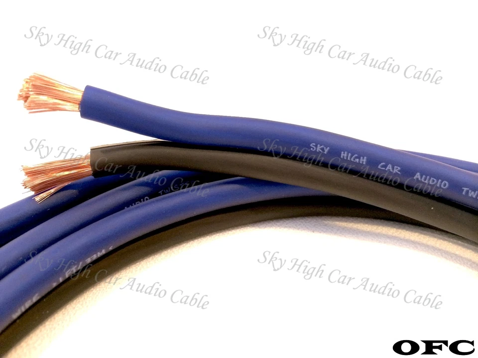 Altavoz OFC TRUE 25' pies calibre 8 AWG BL/BK libre de oxígeno cable coche hogar audio Foto 1 de 1