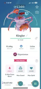 Pokémon Go | Gigantamax Kingler | Registered Trade | 20k | - Picture 1 of 1