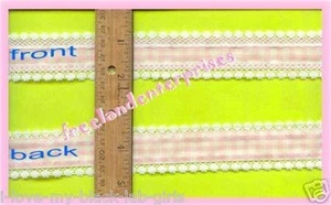 CRAFTS Ribbon Light Pink Gingham/Lace 3-Yd Length-Nice - Picture 1 of 1