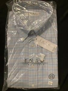 Enro Multi Check 17.5 32-33 Non-iron EZCool button shirt NWT vintage deadstock - Picture 1 of 5