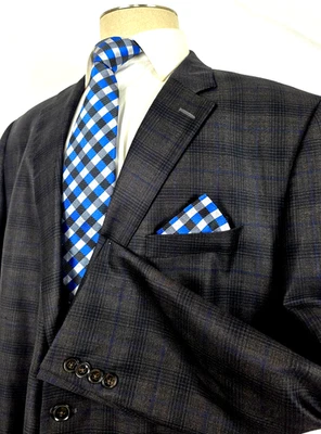 Abrigo deportivo Peter Millar 100 % lana gris cuadros 48T 48 largo hecho en Unión Canadá Foto 1 de 4