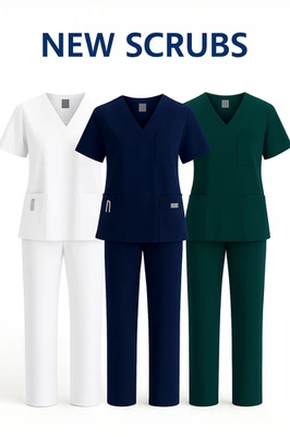 Conjunto Médico Mujer - Top Cuello en V y Pantalones de Pierna Recta con Bolsillos Grandes Foto 1 de 3