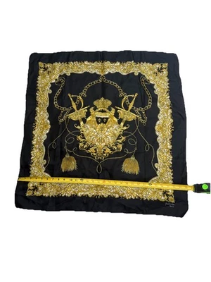 Шарф квадратный LAHMY от Patricia Paris черный и золотой 30,5 дюйма x 30,5 дюйма - Изображение 1 из 4