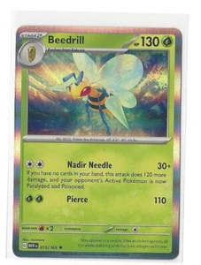 Beedrill 015/165 Holo Pokemon 151 Englisch Karte - Bild 1 von 1