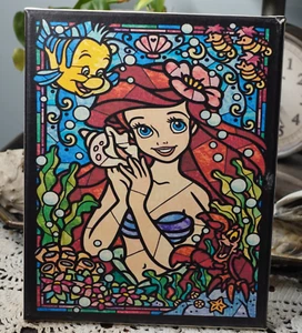 LITTLE MERMAID - ARIEL Stained Glass - Disney 8x10 on Canvas - Picture 1 of 1