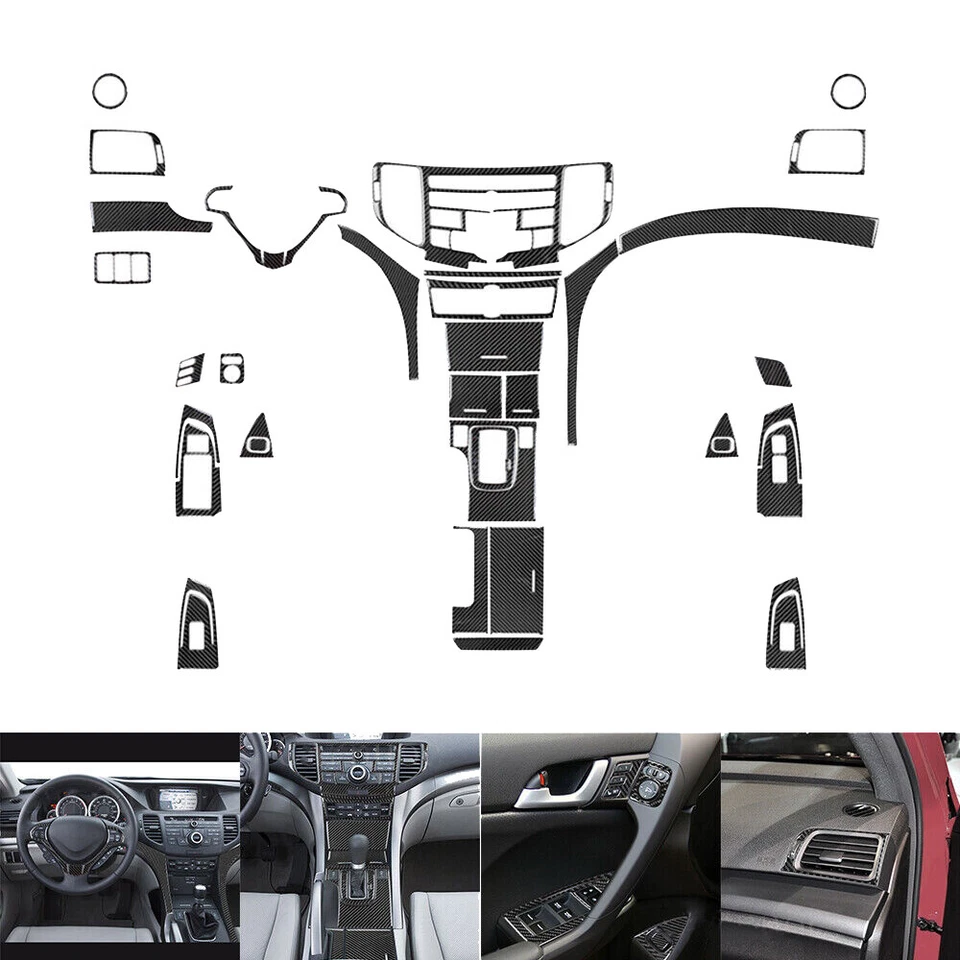 36pcs Carbon Fiber Full Kits Interior Trim Set For Acura TSX 2009-14 - Image 1 of 4