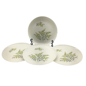 Taylor Smith & Taylor 10" Dinner Plates Set of 4 Lemon Blossom Sage Green Yellow - Picture 1 of 6