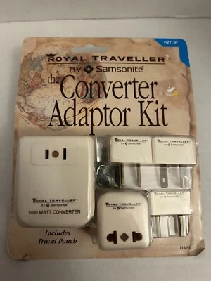 Royal Traveller Converter Adaptor Kit with 5 Adaptors & Travel Pouch (RT-30) - Image 1 of 2