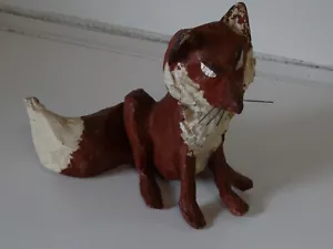 Antique paper mache fox 9.25" tall 10" front to back - Picture 1 of 8
