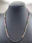 Natural Multi Watermelon Tourmaline Faceted Rondelle Gemstone Beads Necklaces