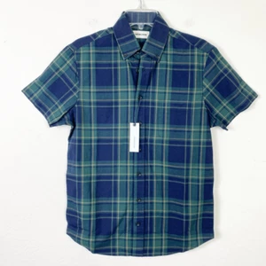 NWT Taylor Stitch the Short Sleeve Jack in Green Madras Plaid Button Up Shirt XS - Picture 1 of 7