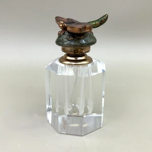 Botella de perfume de cristal con tapón de libélula esmaltado vacía - Imagen 1 de 13