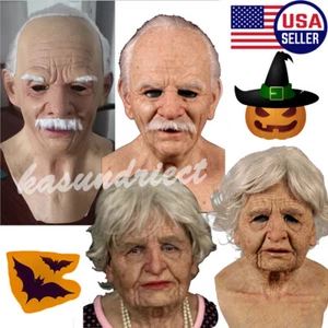 Alter Mann Maske Latex Halloween Cosplay Party realistische Vollgesichtsmasken Kopfbedeckung USA - Bild 1 von 11