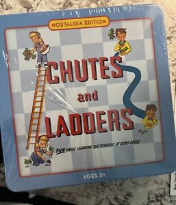 Hasbro Chutes and Ladders Nostalgia Tin 2011 Edition Board Game Vintage Game