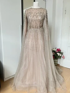 Hochzeitskleid Abendkleid S Ballkleid Pailletten Tüll Hijab Nisanlik Abiye Abaya - Bild 1 von 12