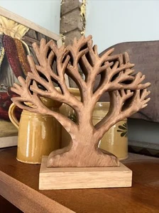 10 Zoll hoch, holzgeschnitzter Baum - Bild 1 von 5