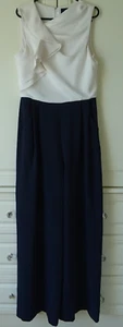 PHASE EIGHT MAEVE NAVY/CREAM WIDE LEG JUMPSUIT UK 10 - Picture 1 of 15