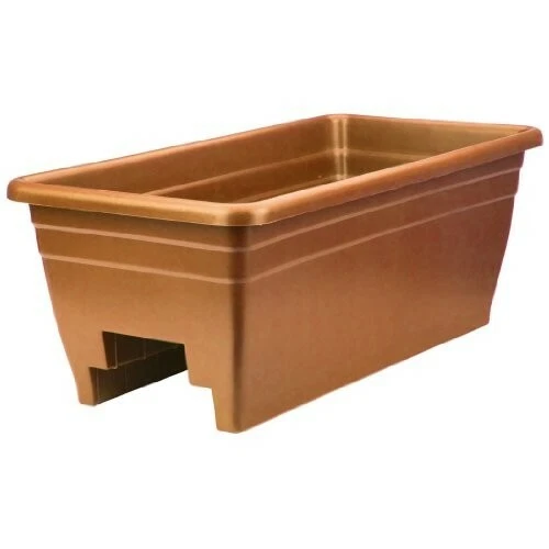 The HC Companies Rail Planter (#SPX24DB0E2) Plastic ,Terra Cotta Colored, 24" - Image 1 of 1