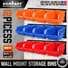 12Pc Wall Mount Storage Bins Parts Rack Tool Organizer Box Garage Workshop Box