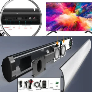 Wireless Bluetooth 5.0 TV Sound Bar Home Theater Wall Mount Subwoofer Soundbar - Picture 1 of 11