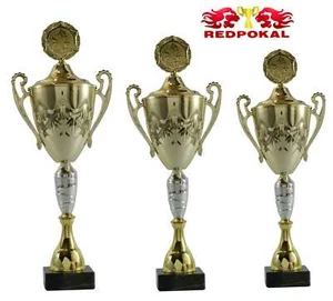 3er Serie Pokale m.H. in gold-silber 60cm-65cm inkl. Gravur und Emblem 655/9-11 - Bild 1 von 7