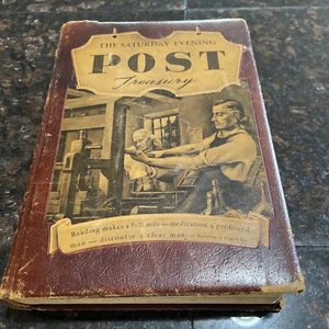 Vtg Book - The Saturday Evening Post Treasury - Leather Bound - 1957 - Picture 1 of 9