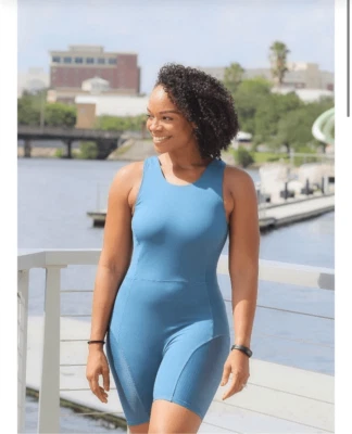 Fabletics Brianna Romper Teal Blue NWT Size 14-16 - Image 1 of 4