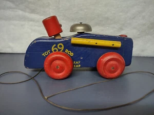 circa 1950s Vintage Antique Towner Toy Wooden Tot 69 Rod Rare - Picture 1 of 7