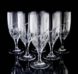 Mikasa Uptown Iced Tea Goblet Glasses Set of 6 Elegant Vintage Crystal Stemware - Picture 1 of 4