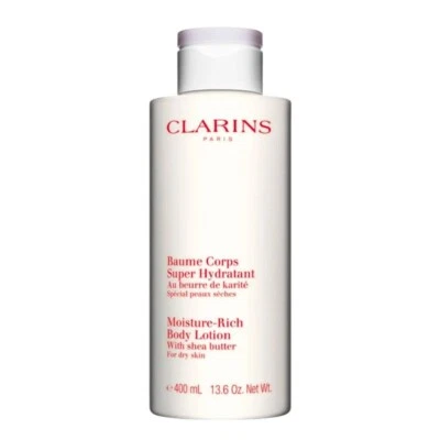 Clarins Moisture Rich Body Lotion 400ml with Shea Butter for Dry Skin