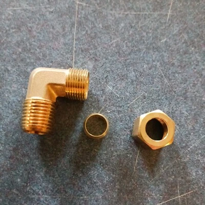 269-6-4, Compression One End 3/8" Threaded Other End Male Brass Elbows 25 - Image 1 of 3