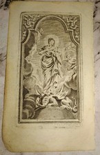 Incisione antica della fine del 1700 inizio 1800 La Vergine Maria