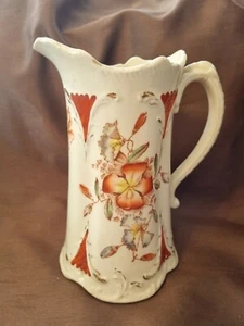 Victorian Style Floral on White 8" High China Jug - Picture 1 of 12