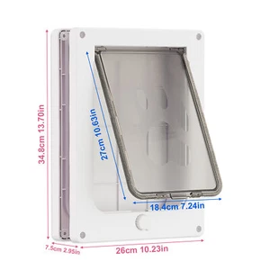 4 Locking Way Pet Doors Flaps Frame for Small Medium Cat Dog Pig+ Security Panel - Picture 1 of 11