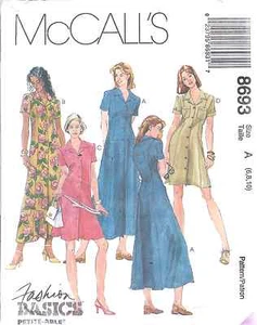 8693 UNCUT Vintage McCalls NÄHMUSTER Misses halbpassbares Kleid Frühling lässig - Bild 1 von 2