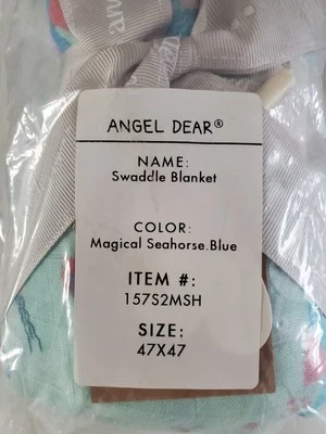 Angel Dear Mesh Manta Ligera Nueva Magical Seahorse Azul 47" x 47" Foto 1 de 4