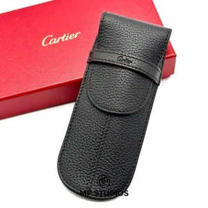 Estuche Cartier Signature de cuero marrón oscuro para bolígrafo AD VIP regalo - Imagen 1 de 7