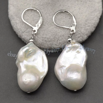 15-23MM Natural Blanco Mar del Sur Barroco Perla Keshi Collar Pulsera Pendiente Foto 1 de 4