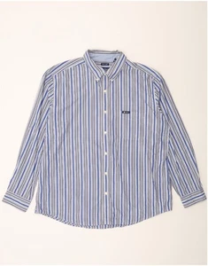 CHAPS Mens Shirt 2XL Blue Striped Cotton CN66 - Picture 1 of 3