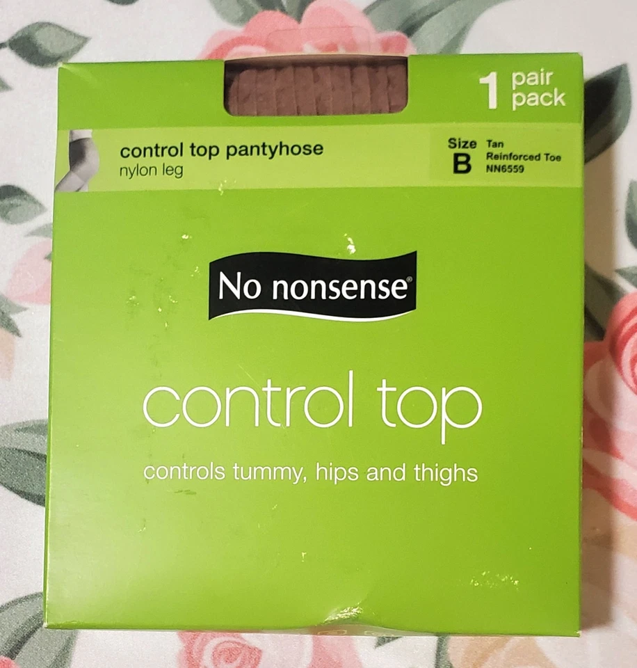 No Nonsense Control Top Pantyhose TAN Reinforced Toe Size B - Image 1 of 1