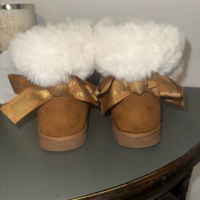 Juicy Couture Y2K KING Women's Winter FUR Boots Cognac Brown Size 8  - Image 1 of 4