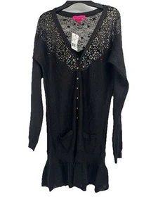 Vintage Rare Betsy Johnson Dress Deadstock With Tags Large Embellished Knit - Picture 1 of 7