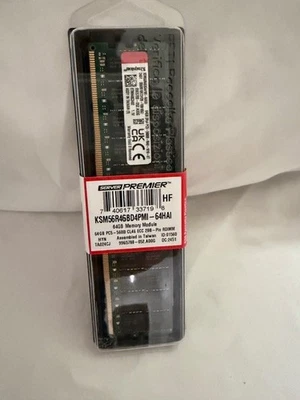 Kingston KSM56R46BD4PMI-64HAI DDR5 SDRAM RAM, 64GB High-Speed 5600MHz (QTY 1) - Image 1 of 4