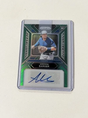 2024 Prizm Baseball Addison Barger Green Rookie Auto Blue Jays World Series - Image 1 of 2