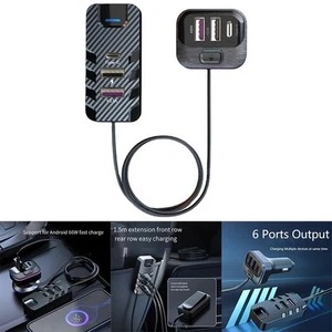 Versatile 66W USB Car Charger with 6 Ports for Mobiles and Tablets - Zdjęcie 1 z 12