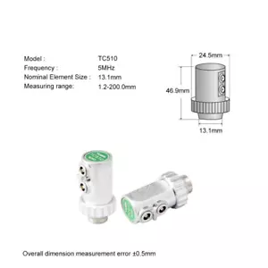 YUSHI Ultrasonic Thickness Gauge Transducer TC510 UT Test Probe 5MHz 1.2-200mm - Picture 1 of 11