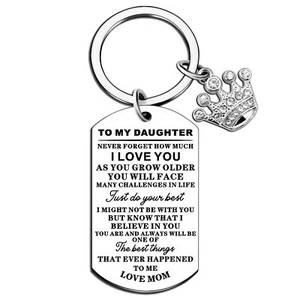 To My Daughter Keychain Birthday Christmas Gifts for Daughter Teen Girls - Picture 1 of 7
