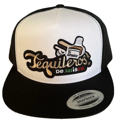 TEQUILEROS DE JALISCO  HAT WHITE BLACK MESH TRUCKER SNAP BACK ADJUSTABLE  NEW - Image 1 of 2