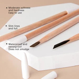 Wooden Hard Core Waterproof Anti-Sweat Tattoo Eyebrow Positioning Pen - Picture 1 of 11