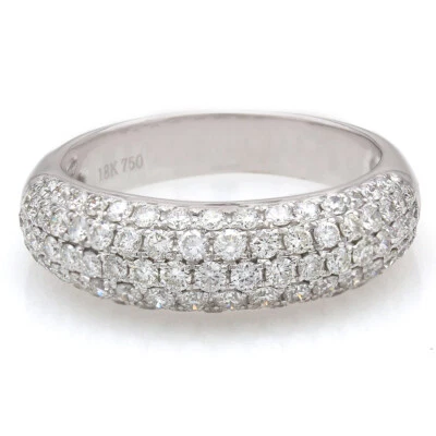 1.00ctw Diamond Pave Tapered Dome Ring in 18K White Gold - Image 1 of 3
